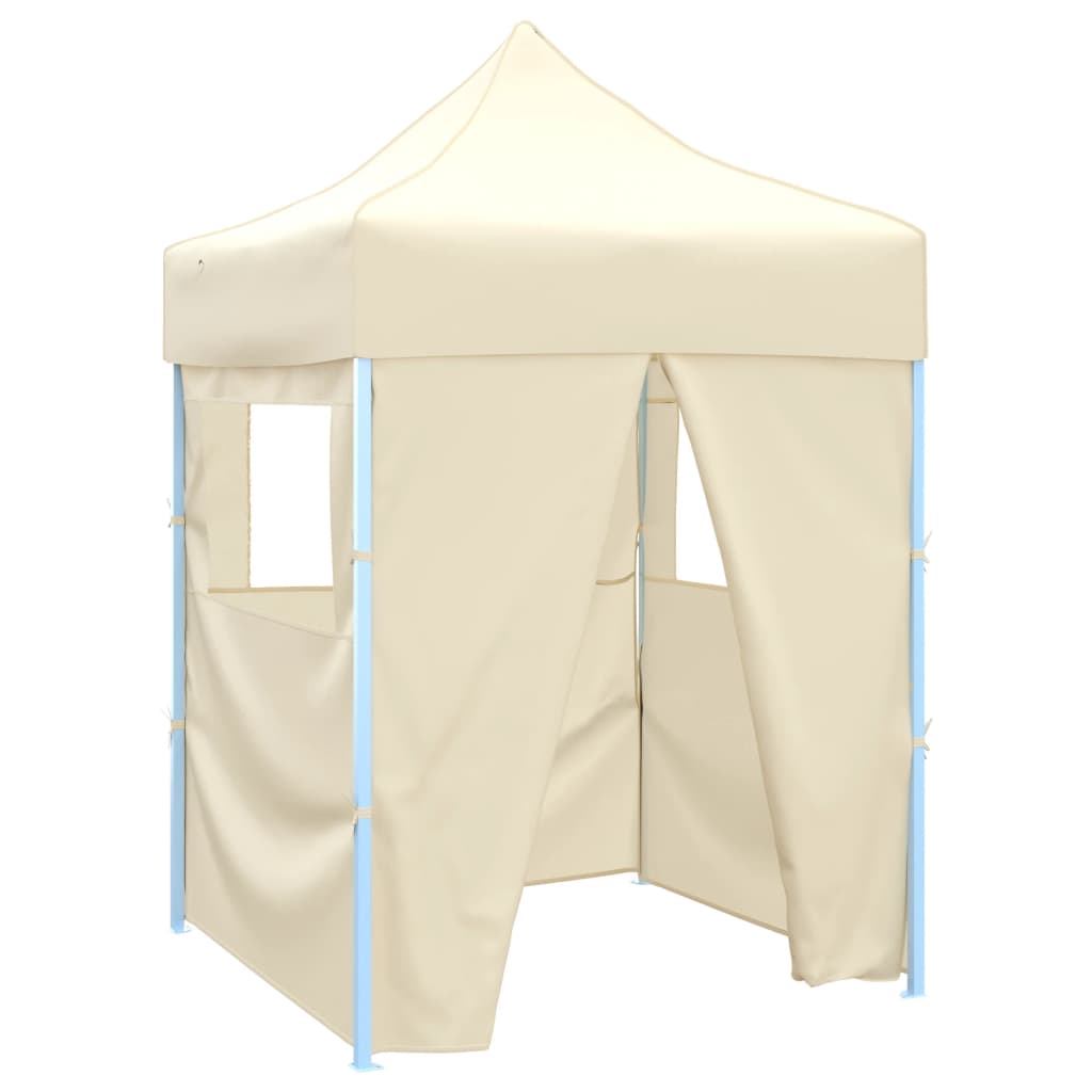 Carpa plegable profesional con 4 paredes acero color crema 2x2m v0349 Vetonek