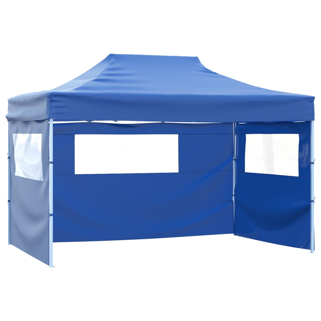 Carpa plegable profesional con 3 paredes acero azul 3x4 m v0424 Vetonek