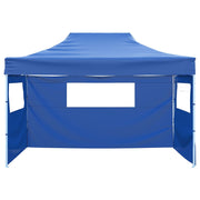 Carpa plegable profesional con 3 paredes acero azul 3x4 m v0424 - Vetonek