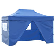 Carpa plegable profesional con 4 paredes acero azul 3x4 m v91 Vetonek