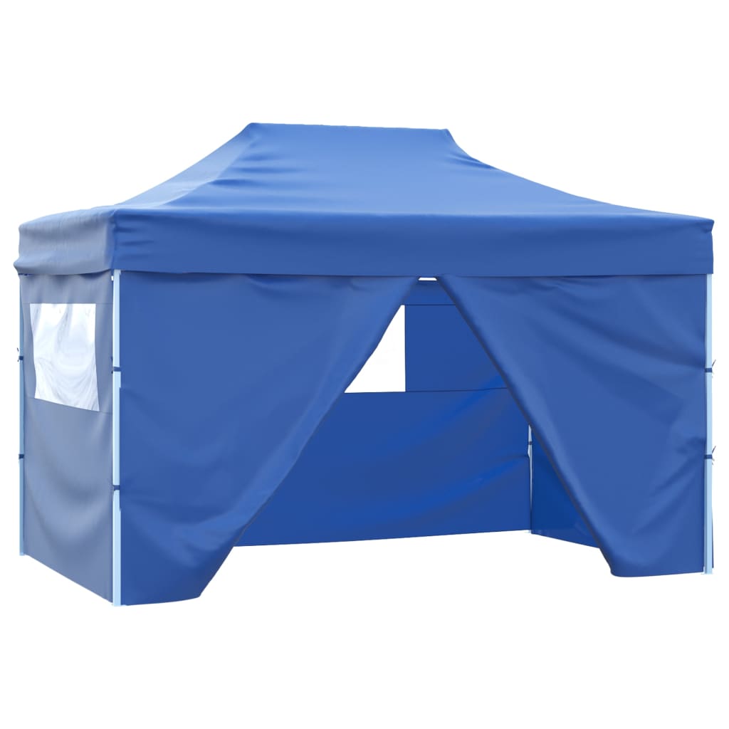Carpa plegable profesional con 4 paredes acero azul 3x4 m v0431 Vetonek