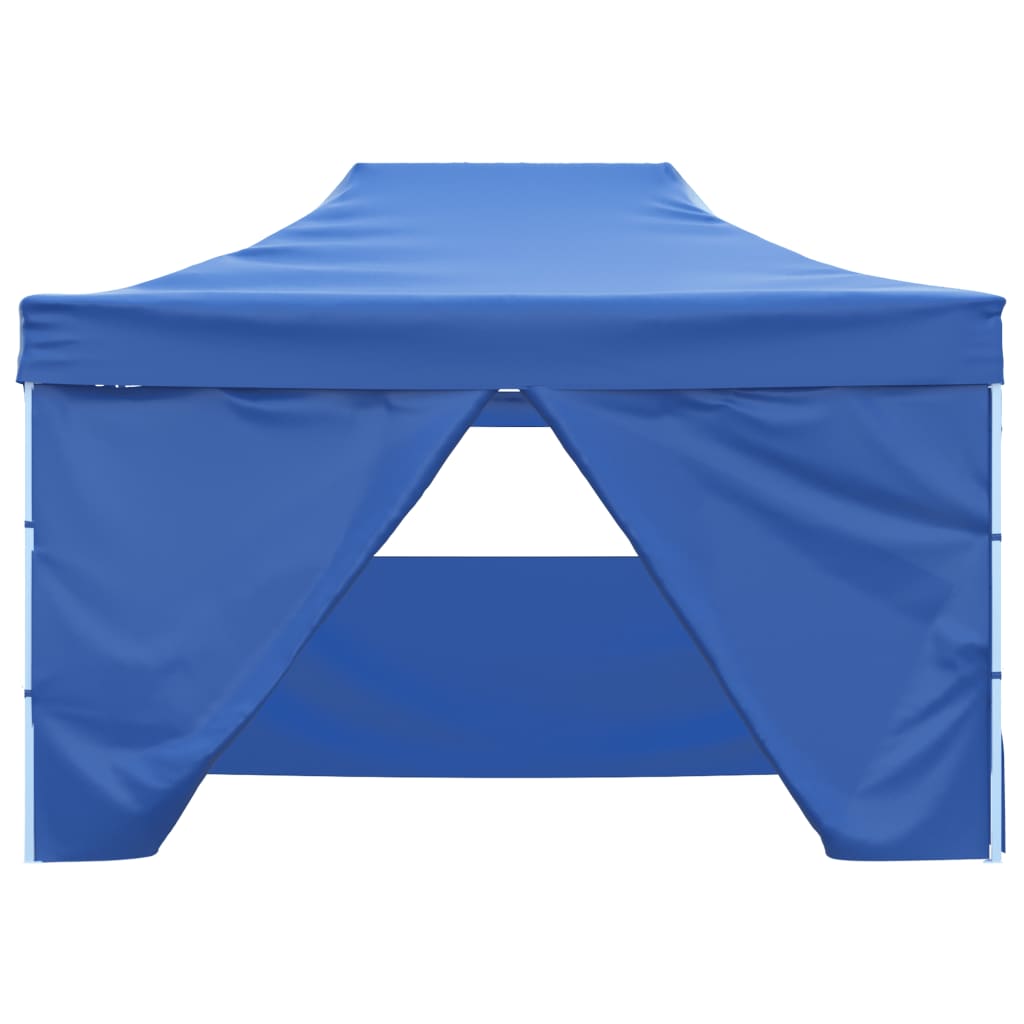 Vetonek Carpa plegable profesional con 4 paredes acero azul 3x4 m