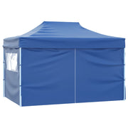 Carpa plegable profesional con 4 paredes acero azul 3x4 m v91 Vetonek