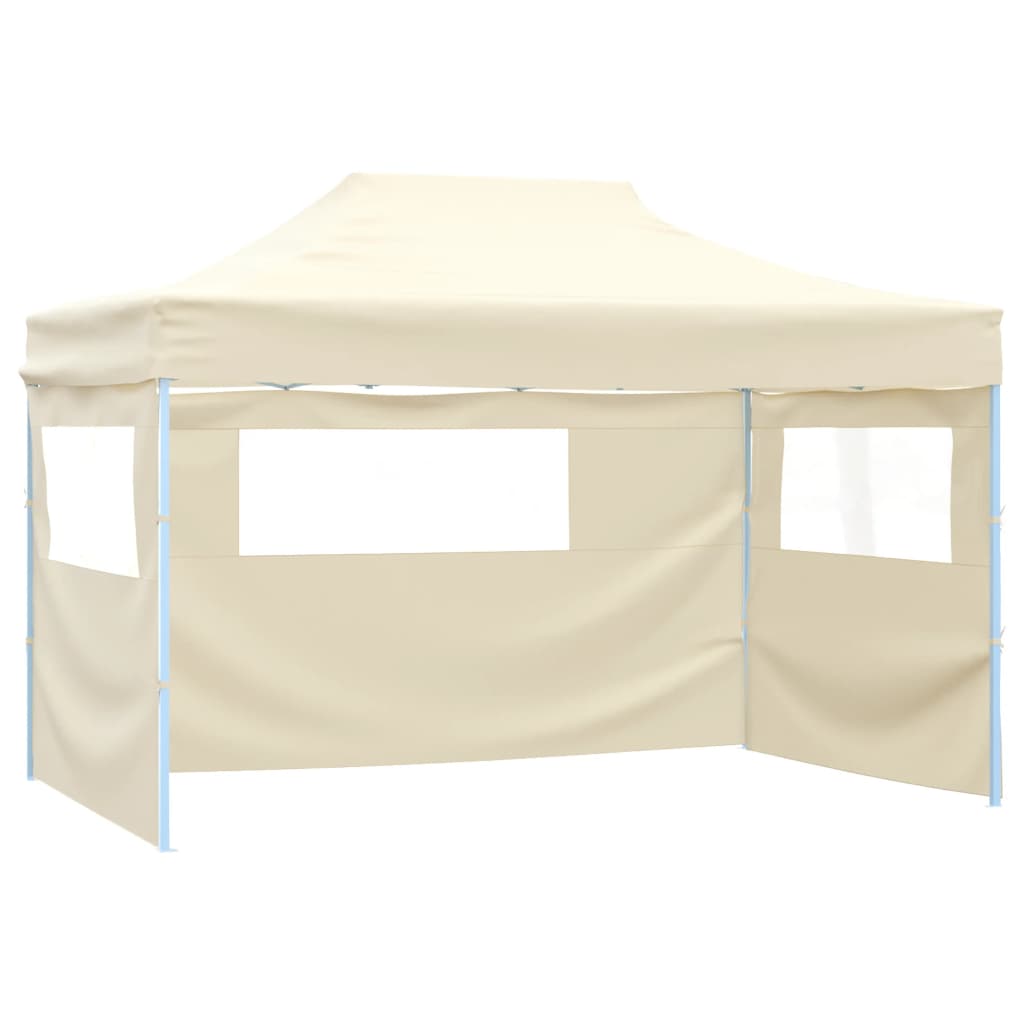 Carpa plegable profesional con 3 paredes acero color crema 3x4m v0455 Vetonek