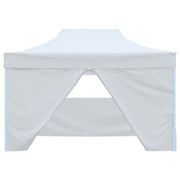 Vetonek Carpa plegable profesional con 4 paredes acero blanco 3x4 m