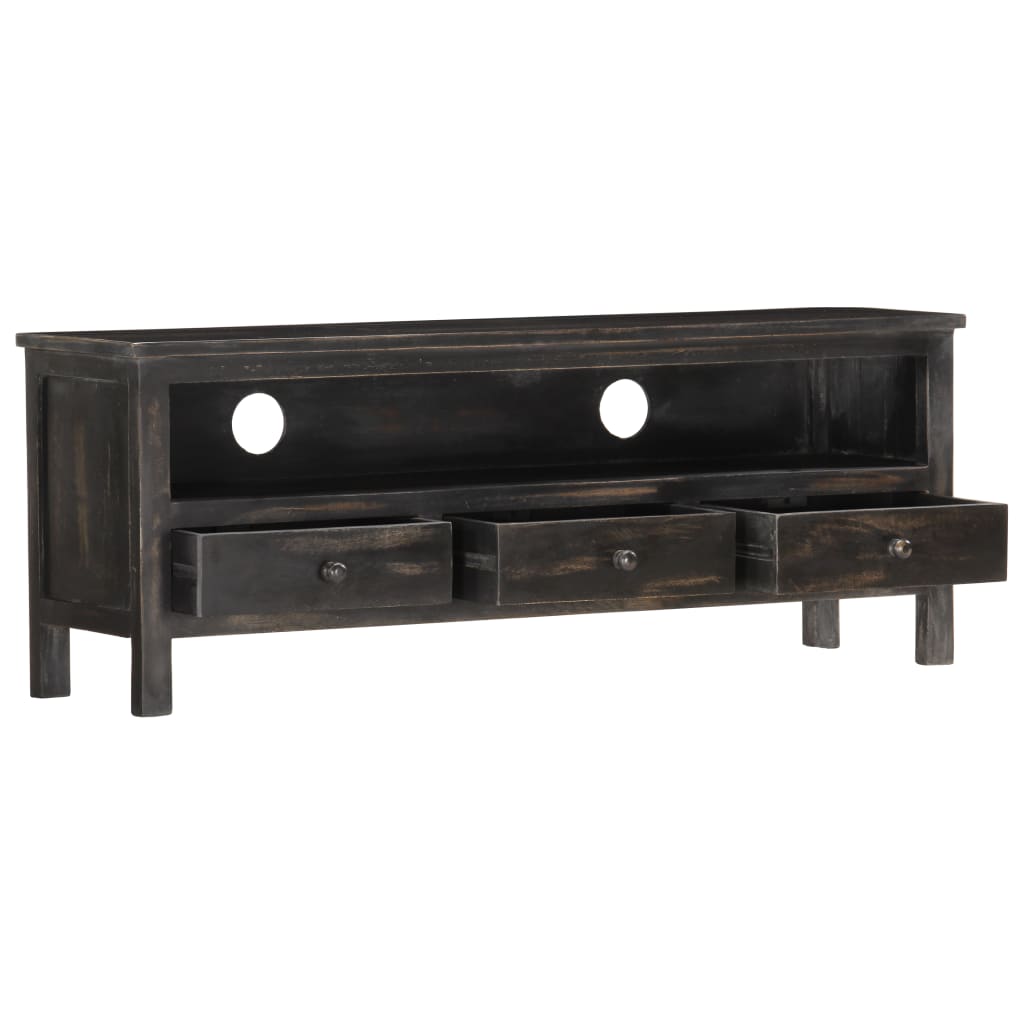 Black Mango Mass Wood TV furniture 120x30x45 cm