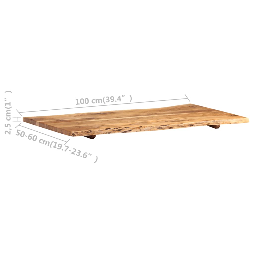 Superficie de mesa de madera maciza de acacia  100x(50-60)x2,5 cm vidaXL