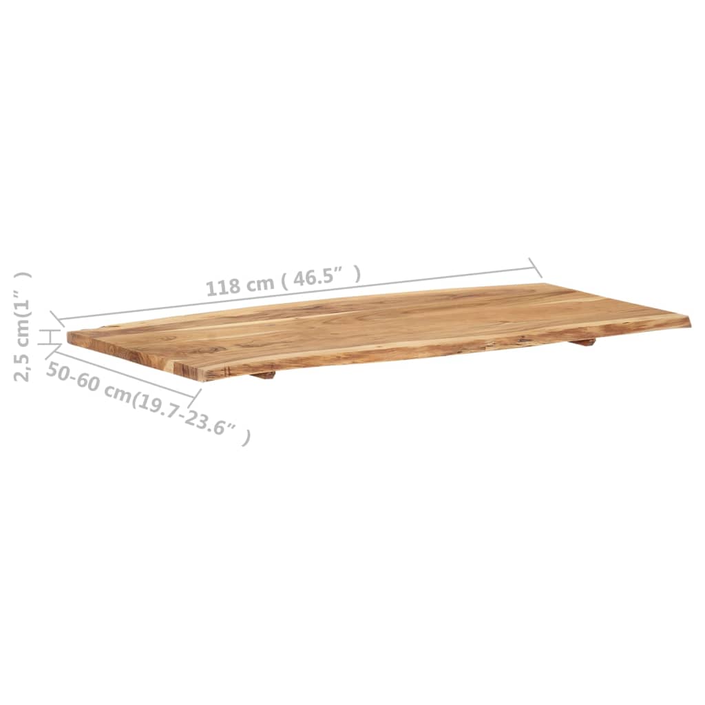 Superficie de mesa madera maciza de acacia 118x(50-60)x2,5 cm - Vetonek