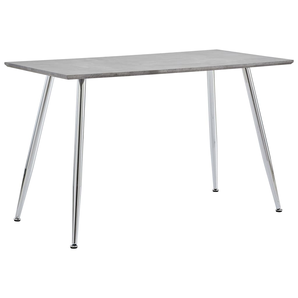 Vetonek Mesa de comedor MDF gris hormigón y plateado 120x60x74 cm