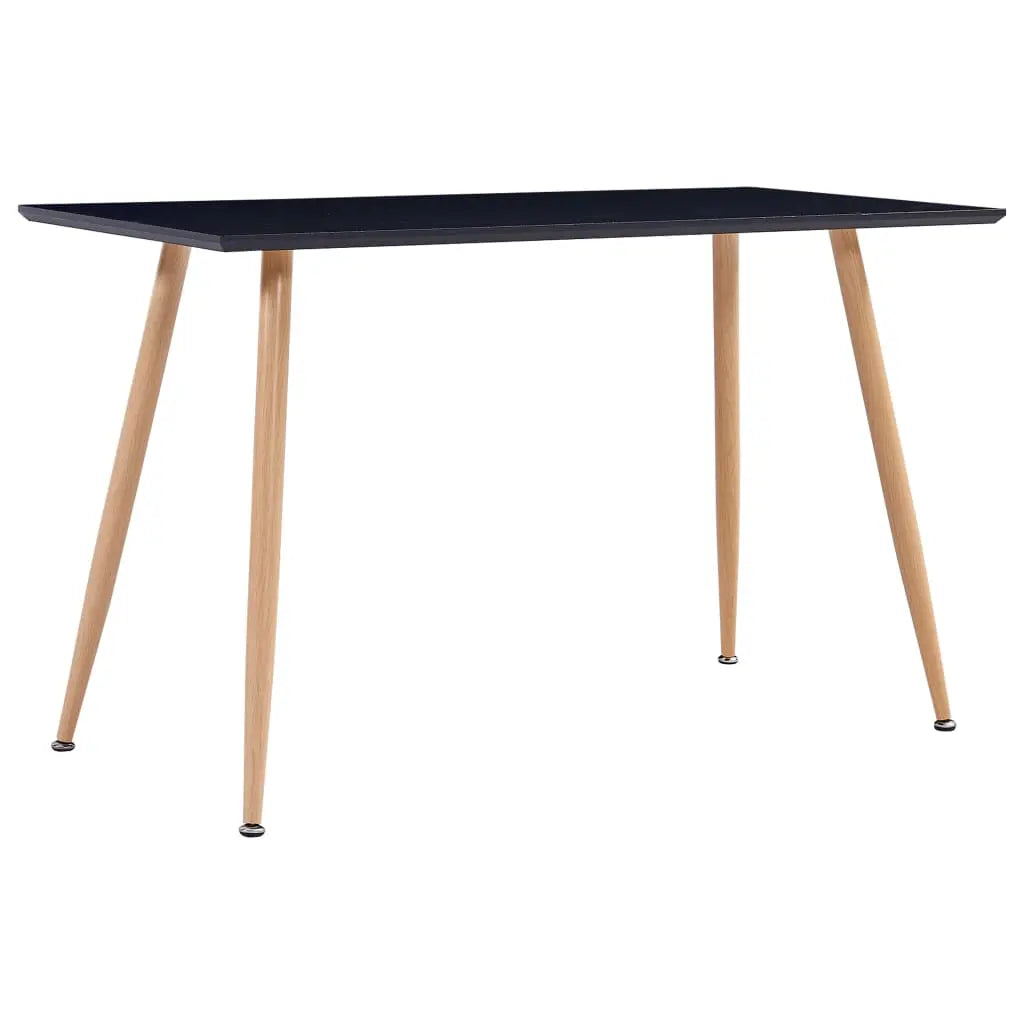 Vetonek Mesa de comedor MDF negro y color roble 120x60x74 cm