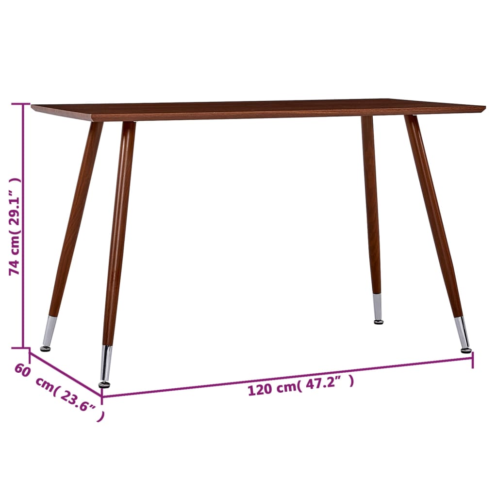 MDF dining table Brown 120x60x74 cm