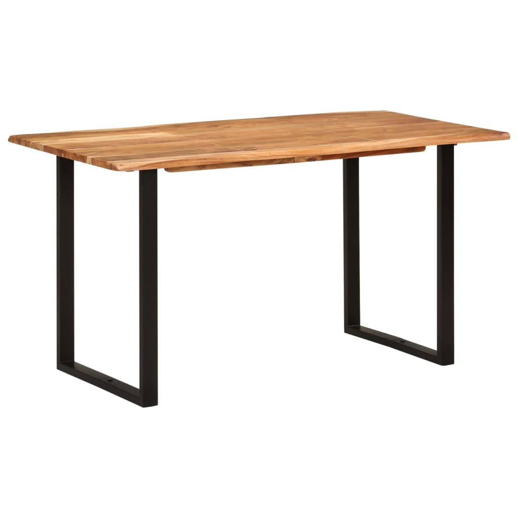 Vetonek Mesa de comedor de madera maciza de acacia 140x70x76 cm