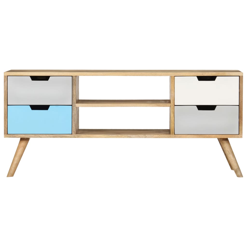 Mueble para TV de madera maciza de mango 110x35x48 cm