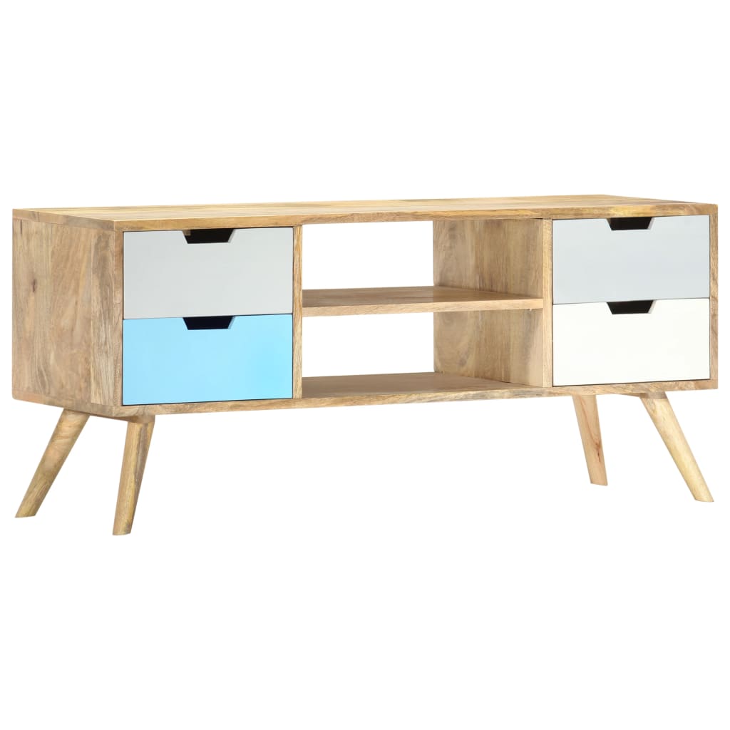 Vetonek Mueble para TV de madera maciza de mango 110x35x48 cm