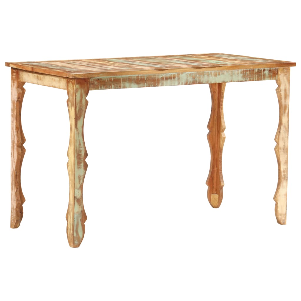 Vetonek Mesa de comedor de madera maciza reciclada 120x60x76 cm