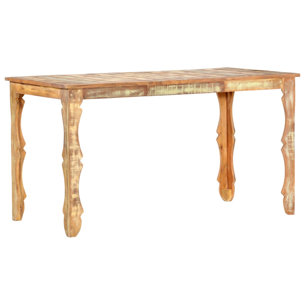 Vetonek Mesa de comedor de madera maciza reciclada 140x70x76 cm