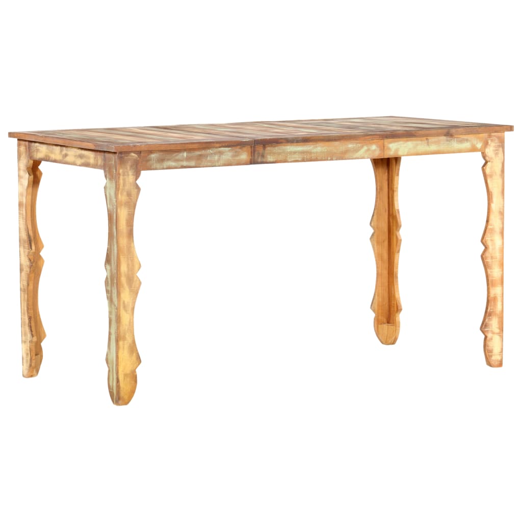 Mesa de comedor de madera maciza reciclada 140x70x76 cm