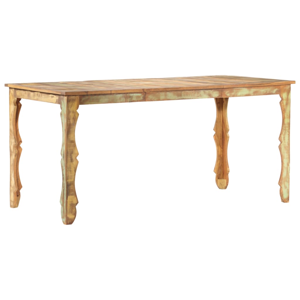 Vetonek Mesa de comedor de madera maciza reciclada 160x80x76 cm