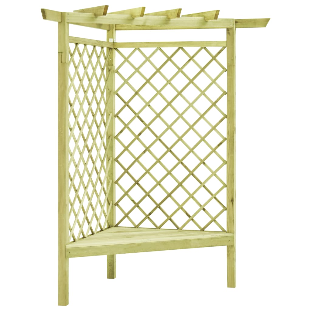 Vetonek Pérgola esquina y asiento madera pino impregnada 130x130x197 cm