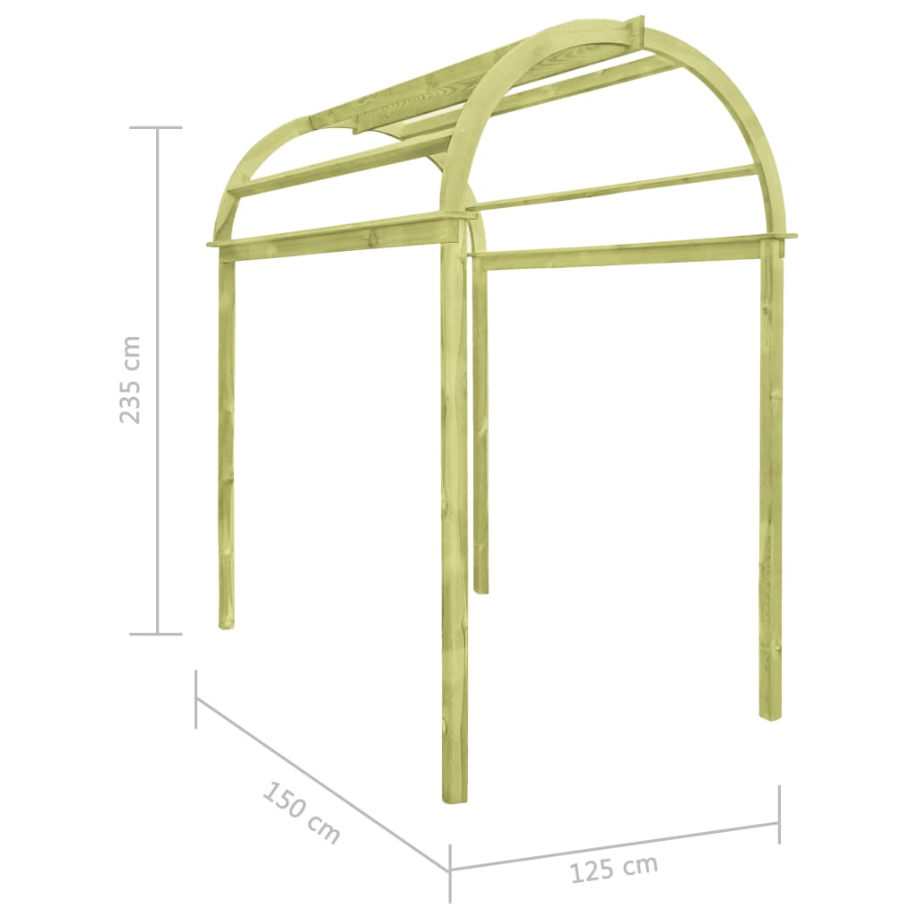 Arch avvolto in legno di pino impregnato 125x150x235 cm