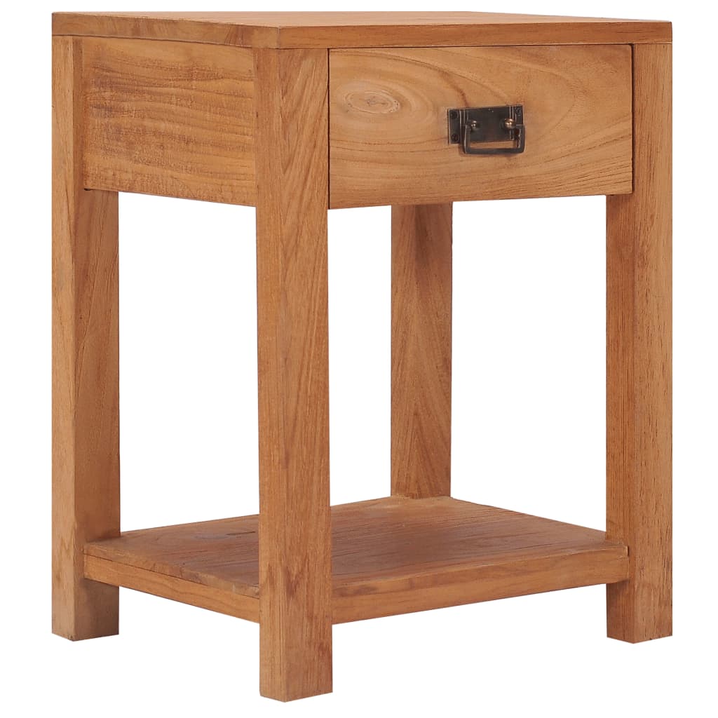 Vetonek Mesita de noche de madera maciza de teca 35x35x50 cm