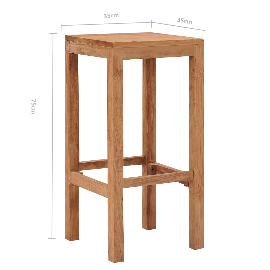 Kitchen bar stools 2 units solid wood of teak