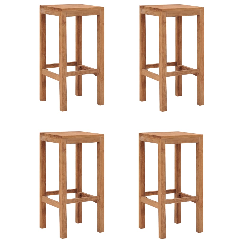 Vetonek Taburetes de barra de cocina 4 unidades madera maciza de teca