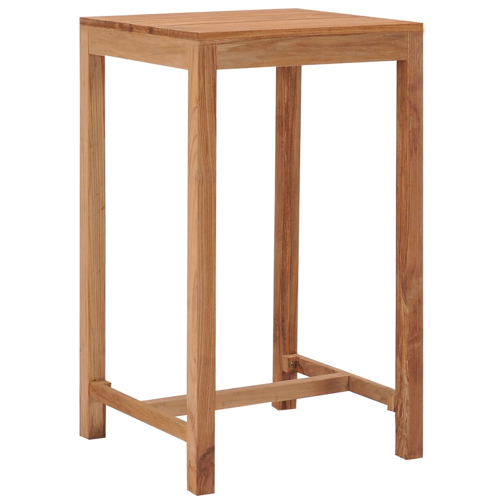 Mesa alta de jardín madera maciza de teca 60x60x105 cm