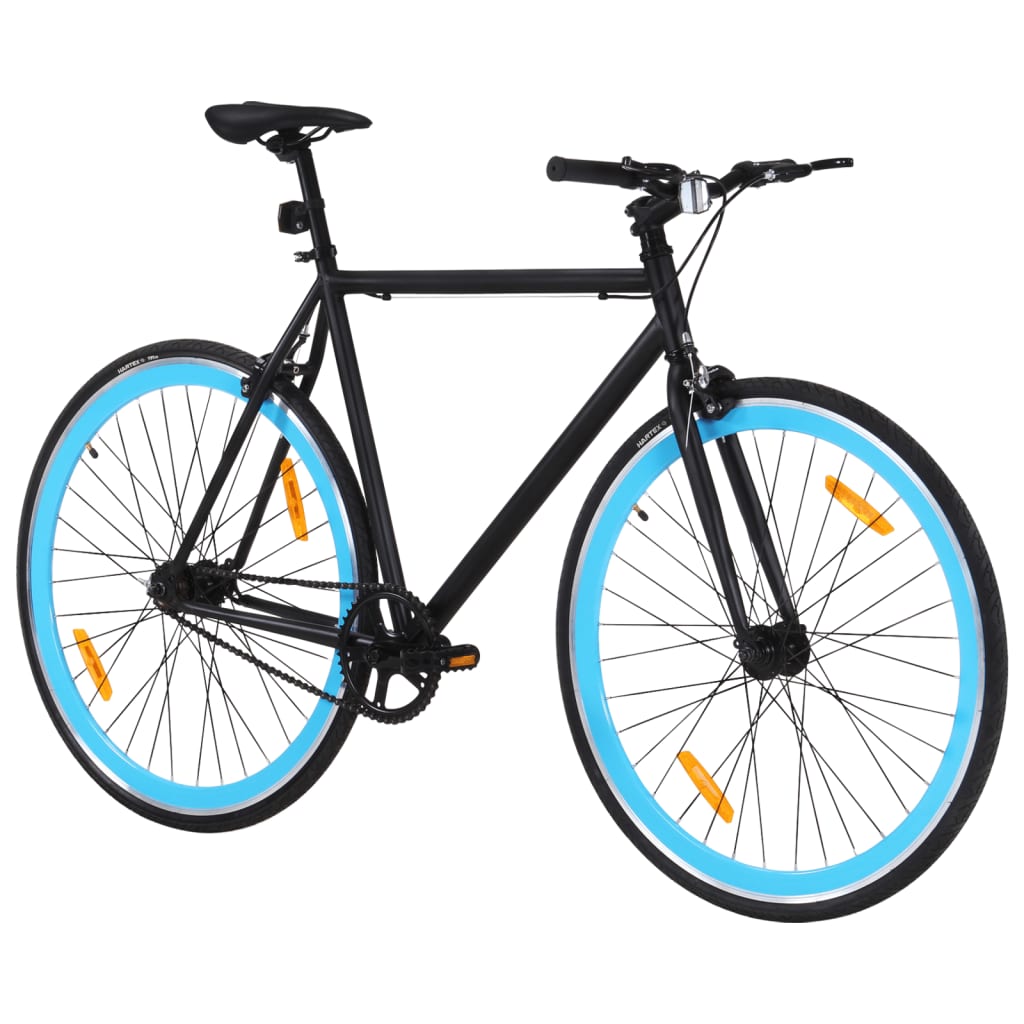 Bicicleta de piñón fijo negro y azul 700c 59 cm