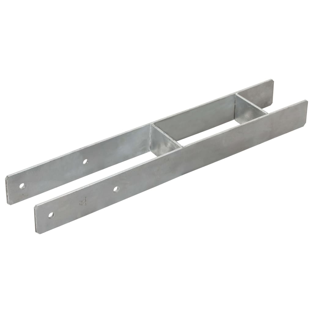 Anclajes de valla 6 uds acero galvanizado plateado 9x6x60 cm vidaXL