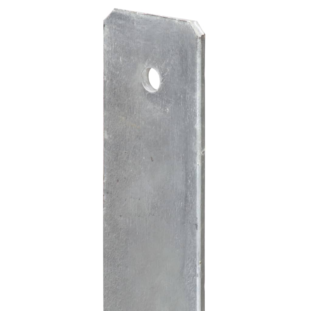 Anclajes de valla 6 uds acero galvanizado plateado 9x6x60 cm vidaXL