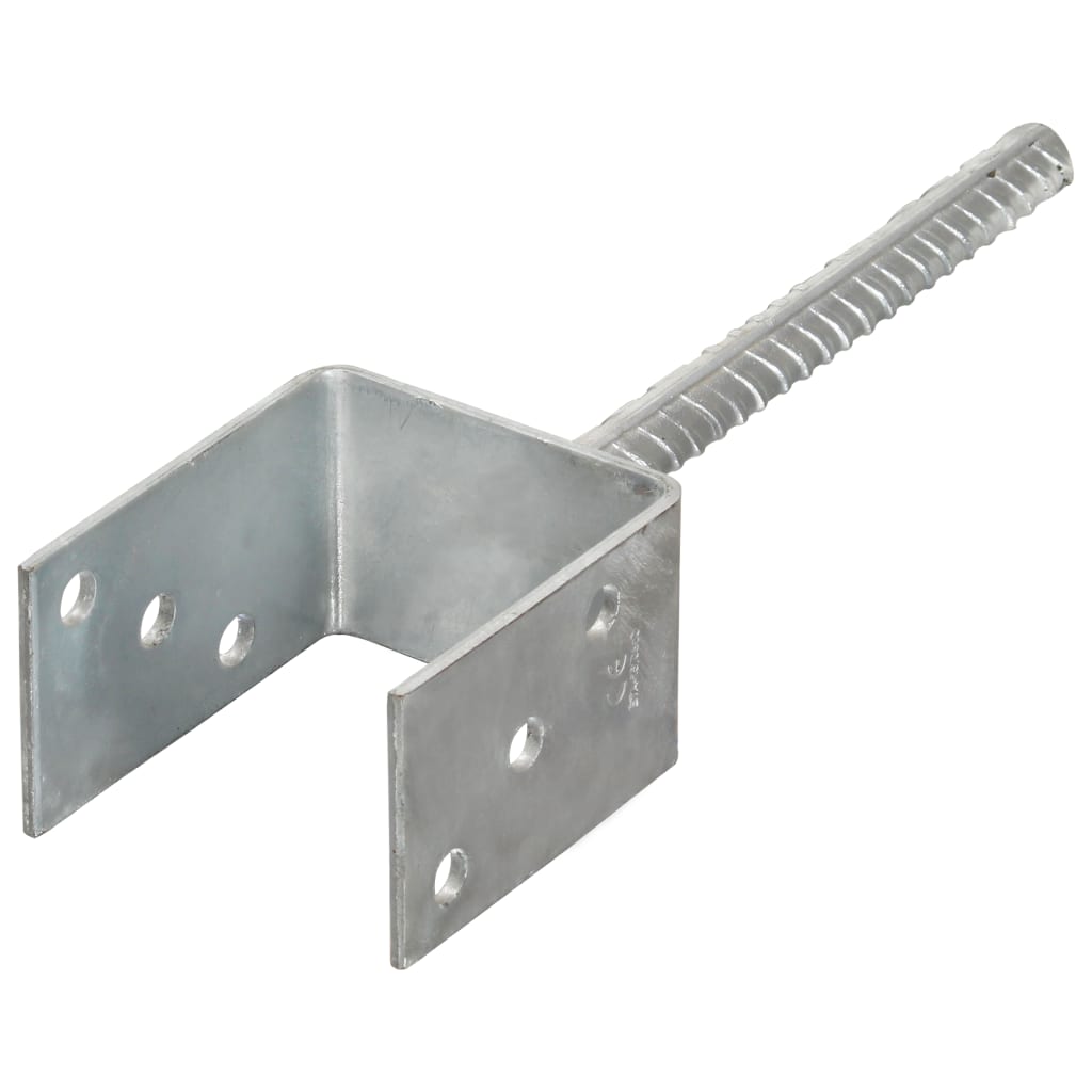 Anclajes de valla 6 uds acero galvanizado plateado 8x6x30 cm vidaXL