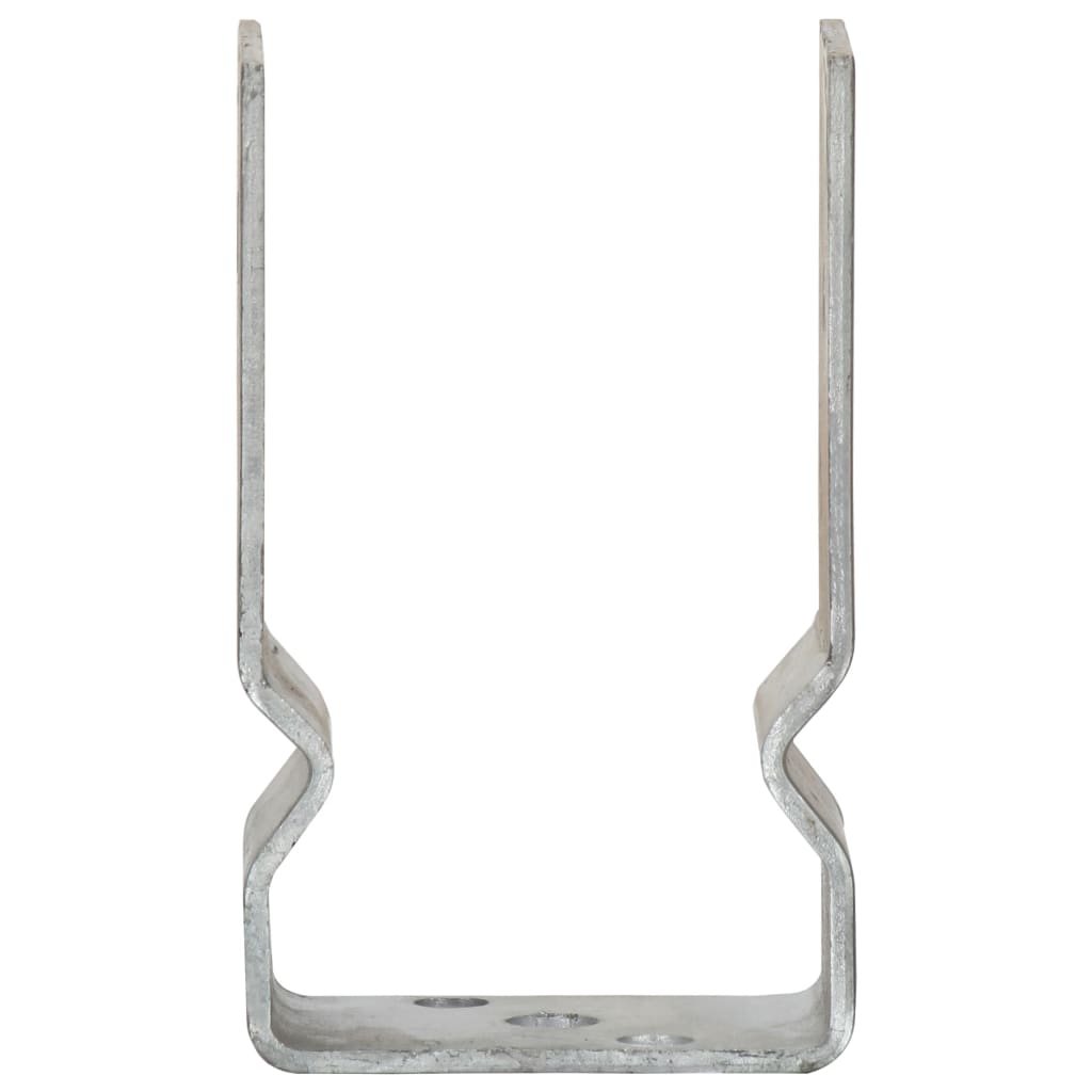 Anclajes de valla 6 uds acero galvanizado plateado 8x6x15 cm