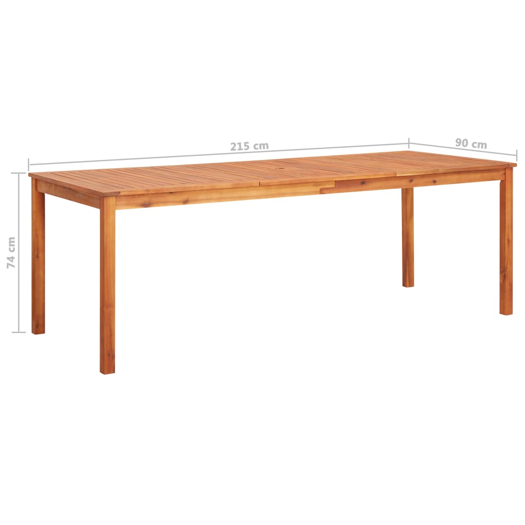 Set comedor de jardín 9 pzas y cojines madera maciza de acacia vidaXL