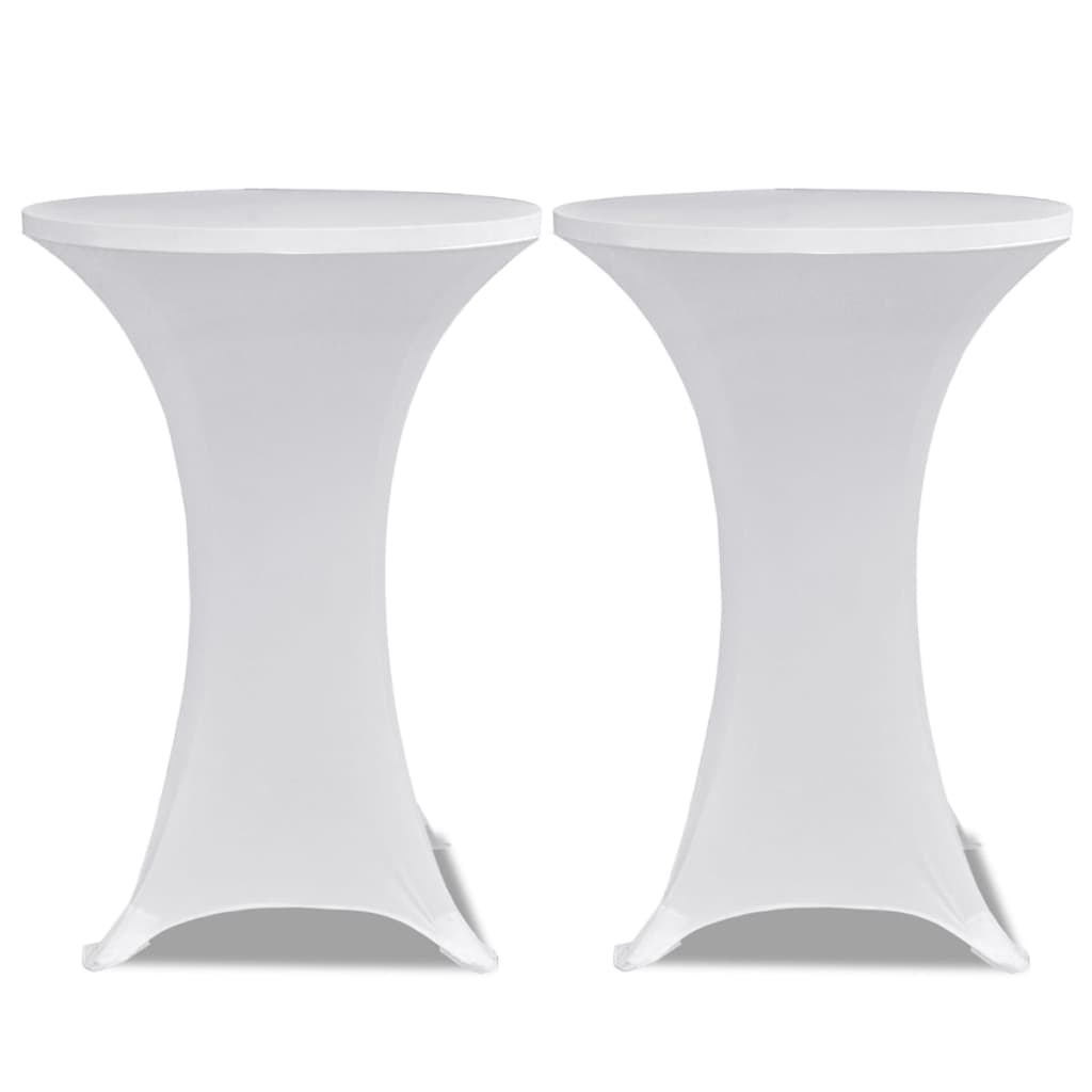 Elastic tablecloth for high table 4 units white Ø60 cm