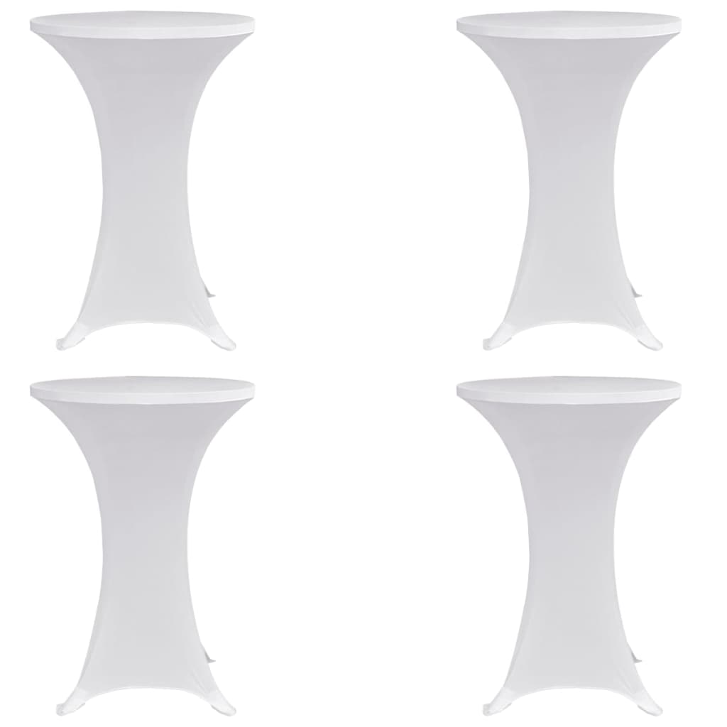 Vetonek Mantel elástico para mesa alta 4 unidades blanco Ø60 cm