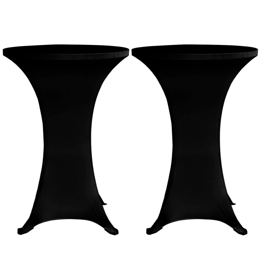 Elastic tablecloth for high table 4 units black Ø60 cm