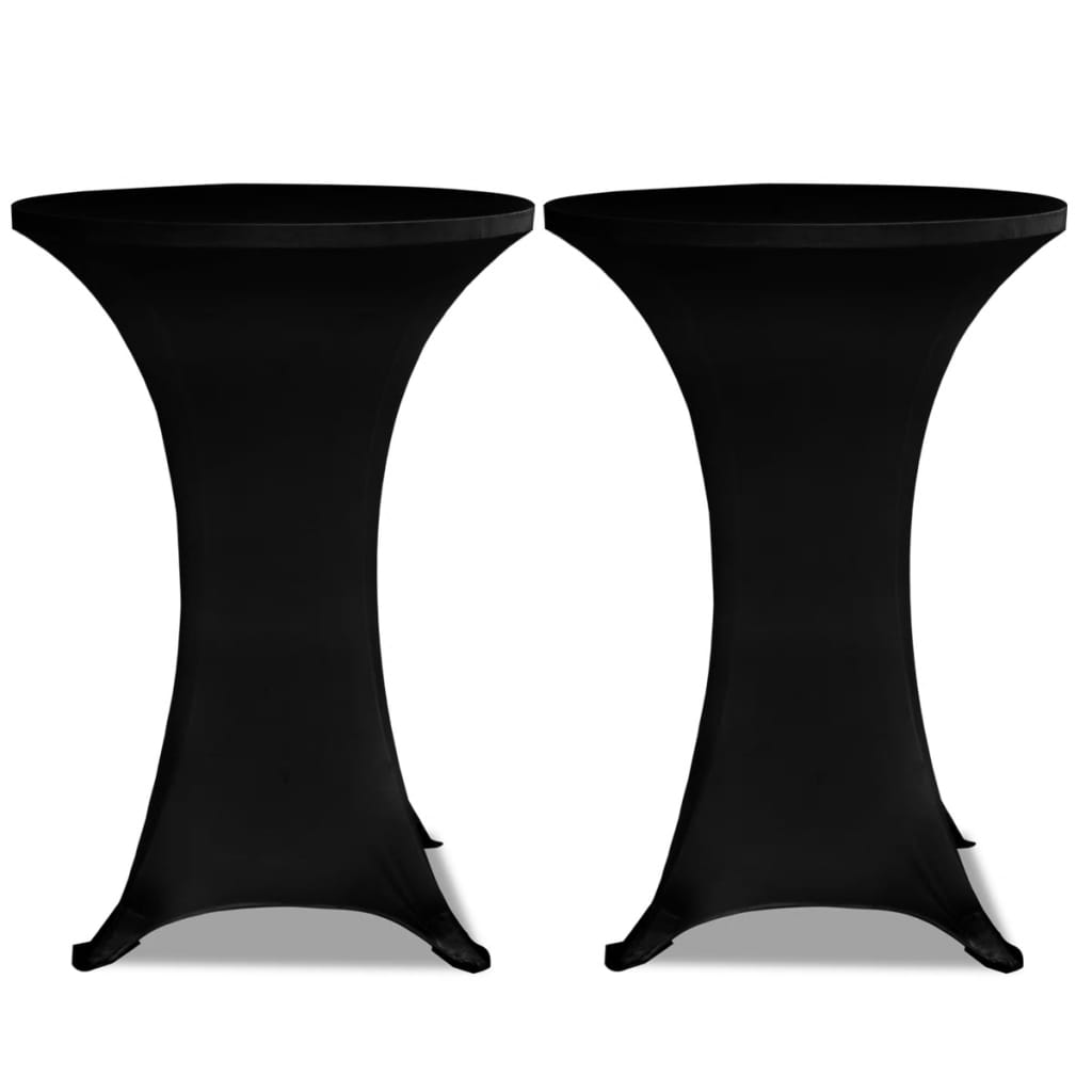 Elastic tablecloth for high table 4 units black Ø80 cm