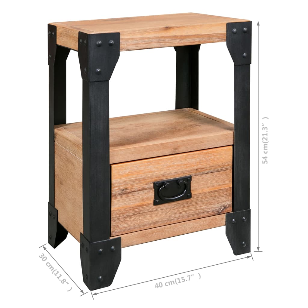 Mesitas de noche 2 uds madera maciza acacia y acero 40x30x54 cm vidaXL