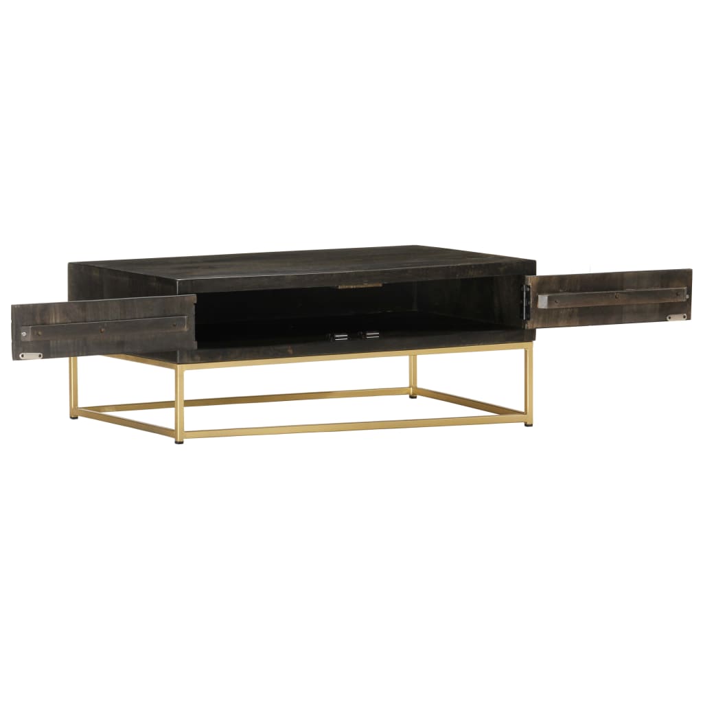 Black and Gold Mango Wood Center Table 90x50x35cm