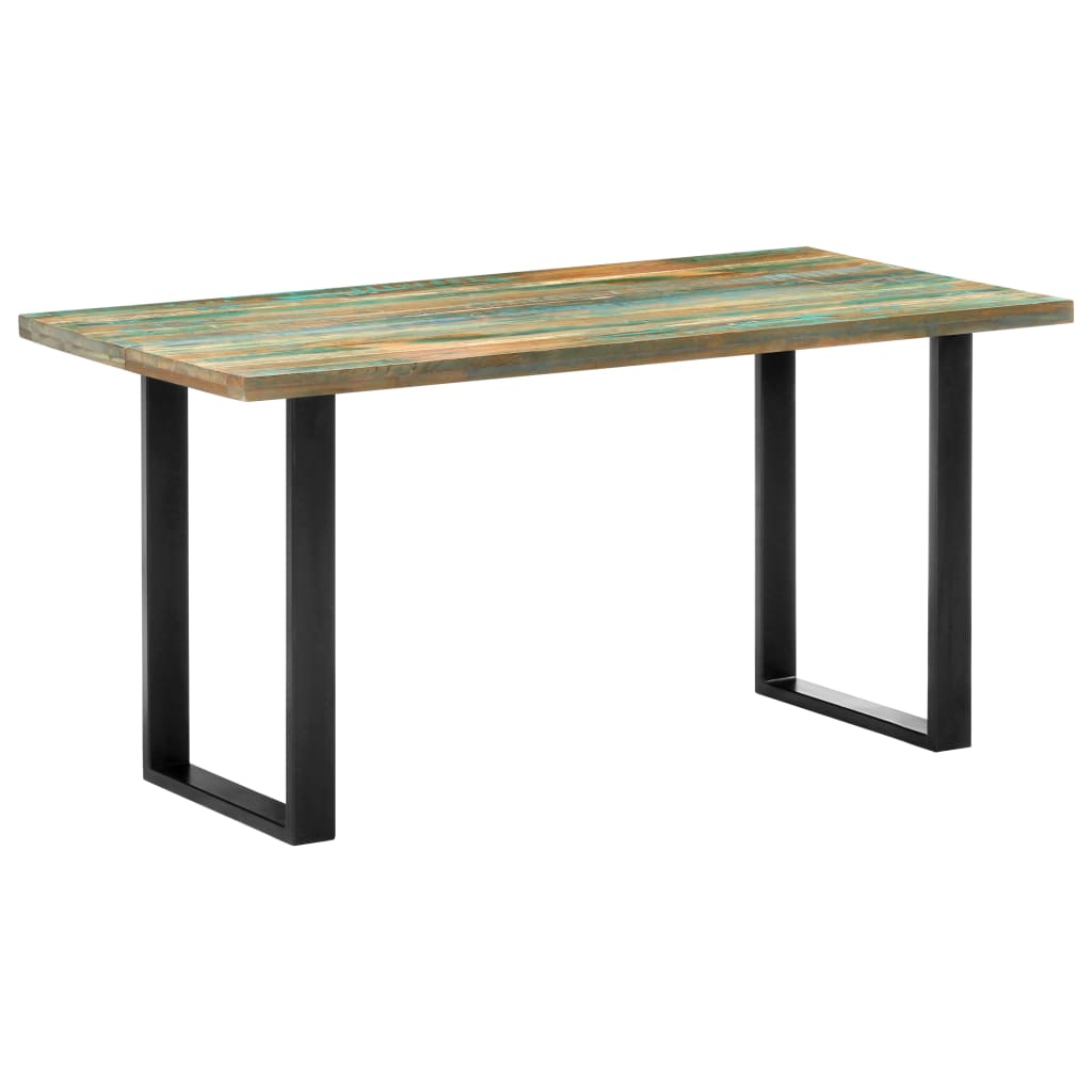 Vetonek Mesa de comedor de madera maciza reciclada 160x80x75 cm