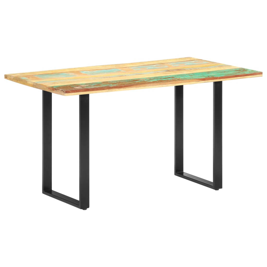 Mesa de comedor de madera maciza reciclada 140x70x76 cm