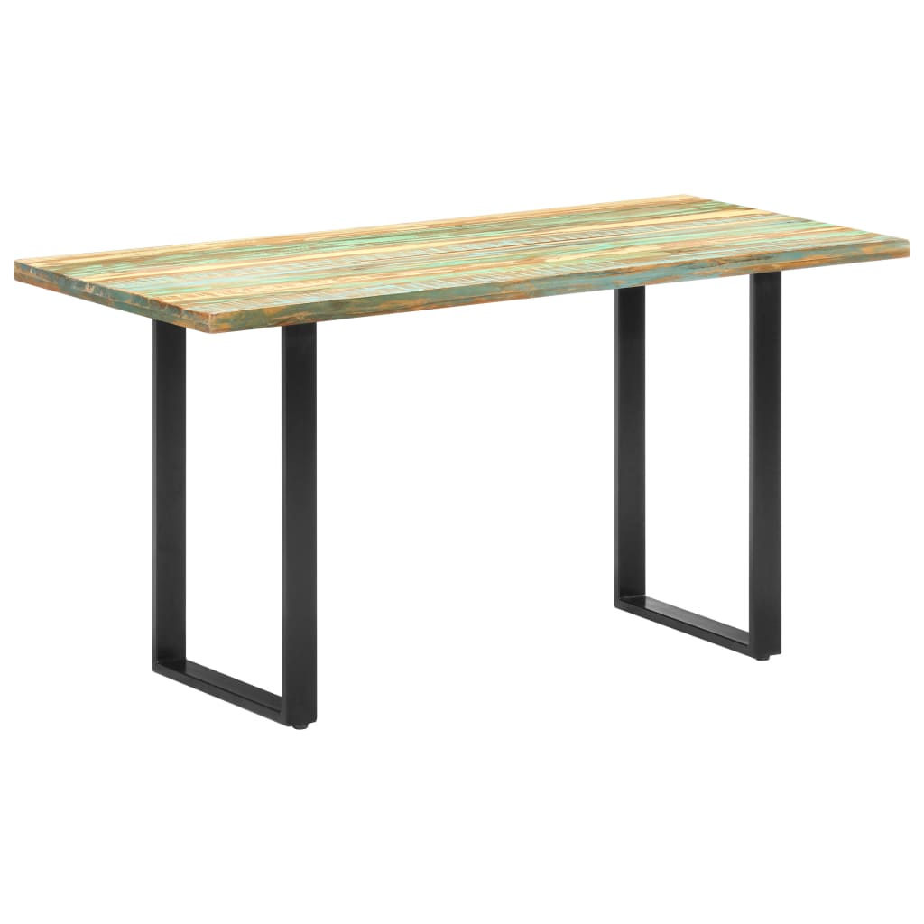 Vetonek Mesa de comedor de madera maciza reciclada 140x70x76 cm