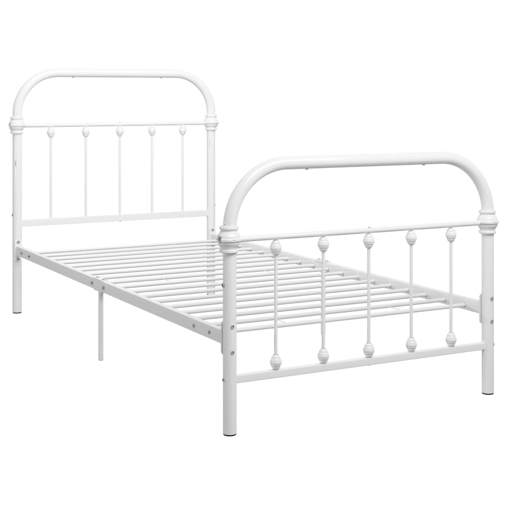 Estructura de cama sin colchón metal blanco 100x200 cm vidaXL