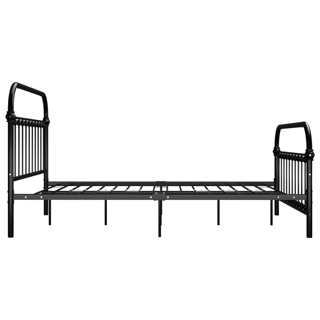 Estructura cama sin colchón con cabecero metal negro 160x200 cm vidaXL