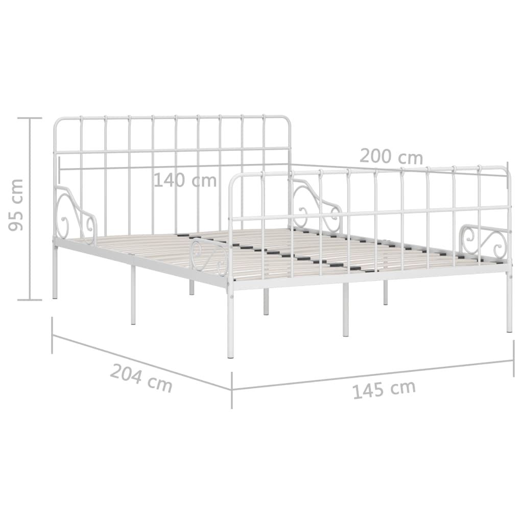 Estructura cama con somier sin colchón metal blanco 140x200 cm vidaXL