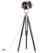 Vetonek Lámpara de suelo con trípode madera maciza mango negro 171 cm