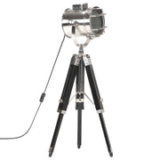 Vetonek Lámpara con trípode de suelo madera maciza mango negro 69 cm