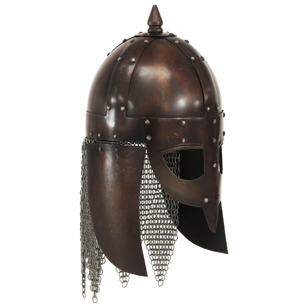 Vetonek Réplica de casco de guerrero vikingo LARP acero cobre