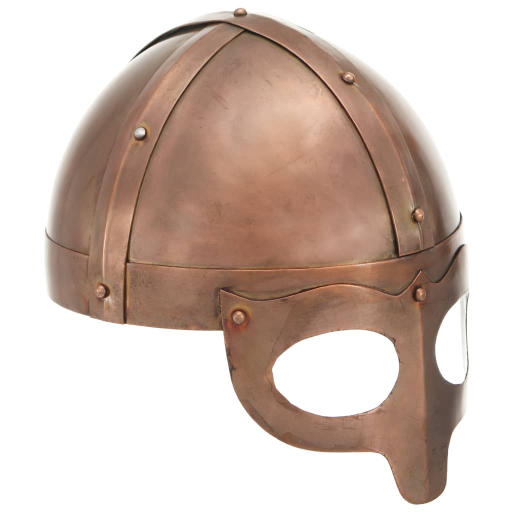 Vetonek Réplica de casco vikingo antiguo LARP acero cobre